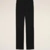 Black Wool Straight Trousers Black Wool Straight Trousers