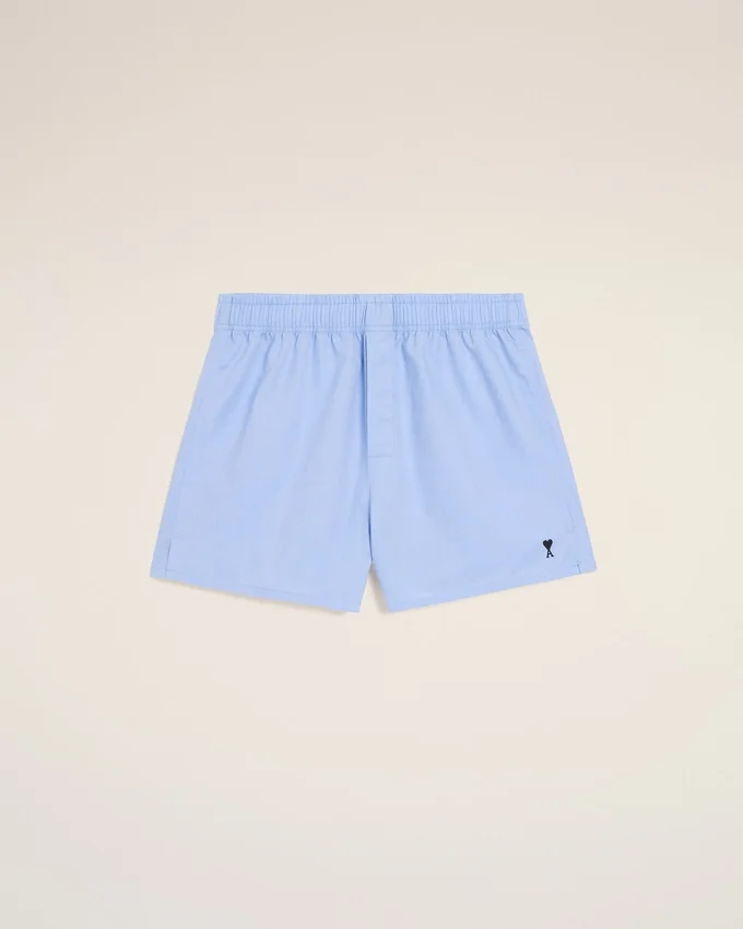 Blaue Baumwoll-Boxershorts Mit Schwarzem Ami De Coeur Motiv Blaue Baumwoll-Boxershorts Mit Schwarzem Ami De Coeur Motiv