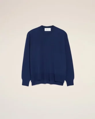 Bleu Thin Wool Crewneck Ami De Coeur Sweater