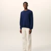 Bleu Thin Wool Crewneck Ami De Coeur Sweater Bleu Thin Wool Crewneck Ami De Coeur Sweater