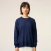 Bleu Thin Wool Crewneck Ami De Coeur Sweater Bleu Thin Wool Crewneck Ami De Coeur Sweater
