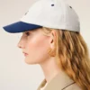 Blue and White Bicolor Cotton Ami Paris Cap Blue and White Bicolor Cotton Ami Paris Cap