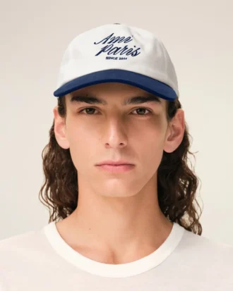 Blue and White Bicolor Cotton Ami Paris Cap