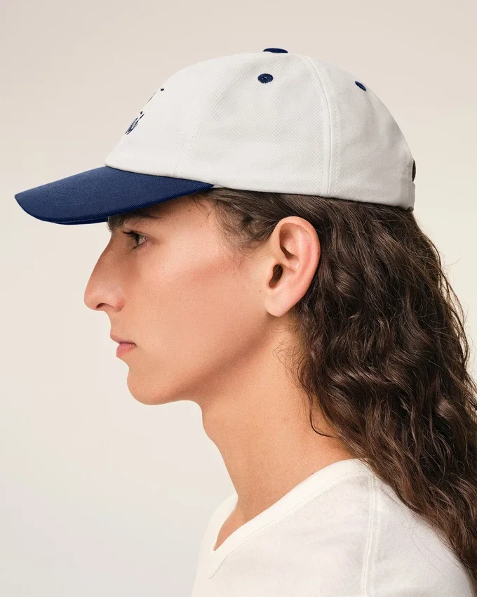 Blue and White Bicolor Cotton Ami Paris Cap Blue and White Bicolor Cotton Ami Paris Cap
