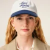 Blue and White Bicolor Cotton Ami Paris Cap Blue and White Bicolor Cotton Ami Paris Cap