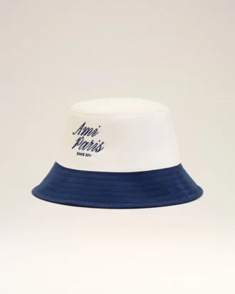 Blue and White Cotton Ami Paris Hat