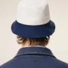 Blue and White Cotton Ami Paris Hat