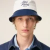 Blue and White Cotton Ami Paris Hat