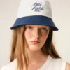Blue and White Cotton Ami Paris Hat