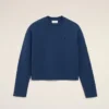 Blue Cotton Ami De Coeur Cropped Sweatshirt Blue Cotton Ami De Coeur Cropped Sweatshirt