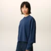 Blue Cotton Ami De Coeur Cropped Sweatshirt Blue Cotton Ami De Coeur Cropped Sweatshirt