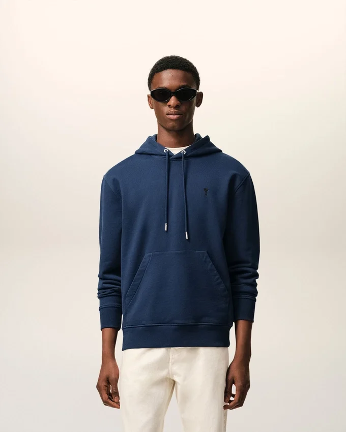 Blue Cotton Ami De Coeur Hoodie Blue Cotton Ami De Coeur Hoodie