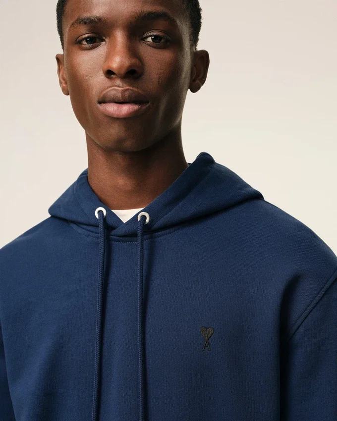 Blue Cotton Ami De Coeur Hoodie Blue Cotton Ami De Coeur Hoodie