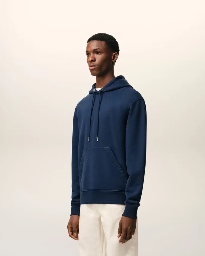 Blue Cotton Ami De Coeur Hoodie Blue Cotton Ami De Coeur Hoodie