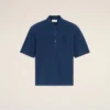 Blue Cotton Ami De Coeur Knitted Patch Polo Blue Cotton Ami De Coeur Knitted Patch Polo