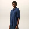 Blue Cotton Ami De Coeur Knitted Patch Polo Blue Cotton Ami De Coeur Knitted Patch Polo