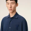 Blue Cotton Ami De Coeur Knitted Patch Polo Blue Cotton Ami De Coeur Knitted Patch Polo