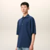 Blue Cotton Ami De Coeur Knitted Patch Polo Blue Cotton Ami De Coeur Knitted Patch Polo