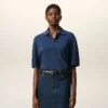 Blue Cotton Ami De Coeur Knitted Patch Polo Blue Cotton Ami De Coeur Knitted Patch Polo