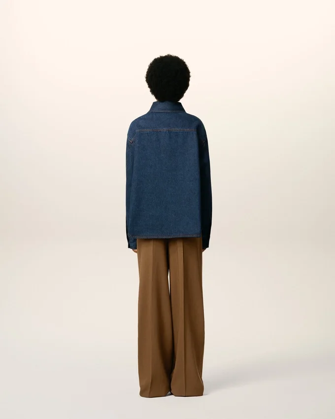 Blue Cotton Ami De Coeur Overshirt Blue Cotton Ami De Coeur Overshirt