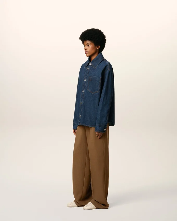 Blue Cotton Ami De Coeur Overshirt Blue Cotton Ami De Coeur Overshirt