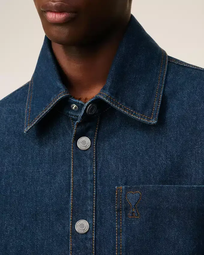 Blue Cotton Ami De Coeur Overshirt Blue Cotton Ami De Coeur Overshirt