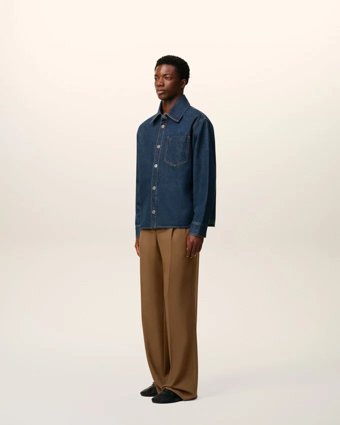Blue Cotton Ami De Coeur Overshirt Blue Cotton Ami De Coeur Overshirt