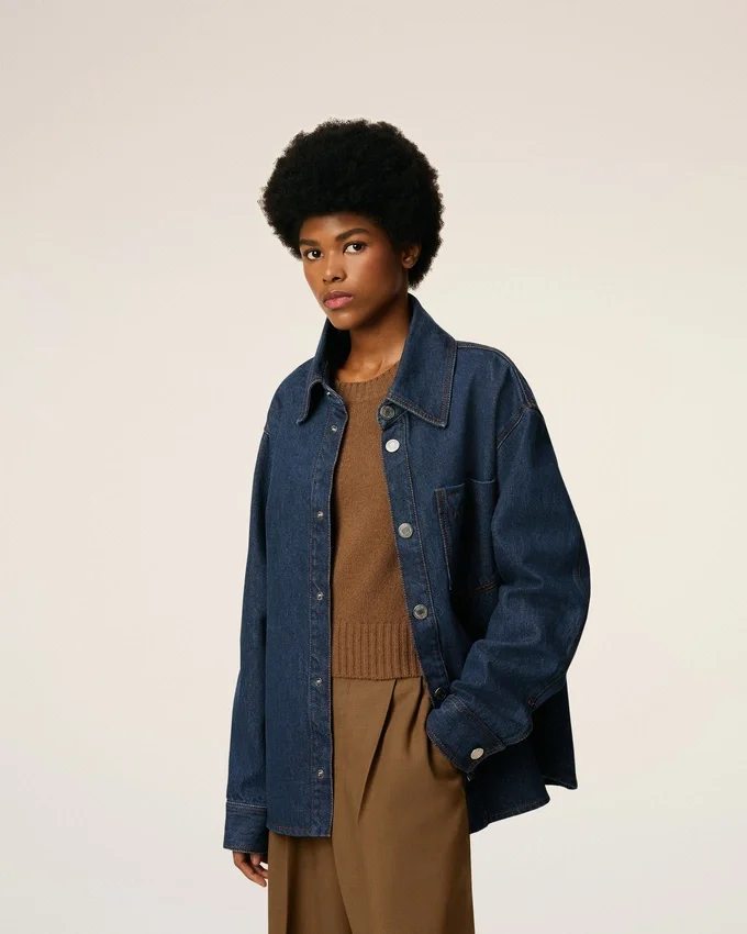 Blue Cotton Ami De Coeur Overshirt Blue Cotton Ami De Coeur Overshirt