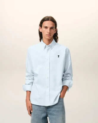Blue Cotton Ami De Coeur Oxford Shirt
