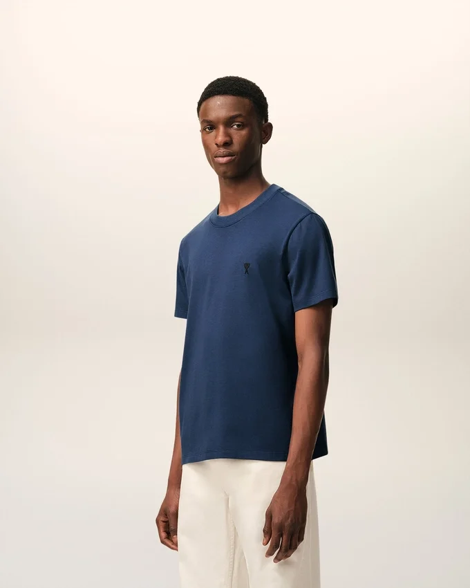 Blue Cotton Ami De Coeur T-Shirt Blue Cotton Ami De Coeur T-Shirt