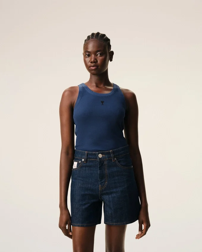 Blue Cotton Ami De Coeur Tanktop Blue Cotton Ami De Coeur Tanktop