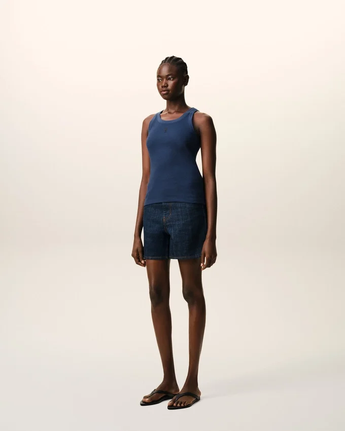 Blue Cotton Ami De Coeur Tanktop Blue Cotton Ami De Coeur Tanktop