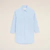 Blue Cotton Ami De Coeur Wide Shirt Dress Blue Cotton Ami De Coeur Wide Shirt Dress