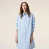 Blue Cotton Ami De Coeur Wide Shirt Dress Blue Cotton Ami De Coeur Wide Shirt Dress