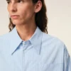 Blue Cotton Ami De Coeur Wide Shirt Dress Blue Cotton Ami De Coeur Wide Shirt Dress
