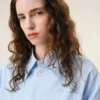 Blue Cotton Ami De Coeur Wide Shirt Dress Blue Cotton Ami De Coeur Wide Shirt Dress