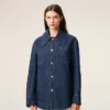 Blue Cotton Ami De Coeur Worker Overshirt Blue Cotton Ami De Coeur Worker Overshirt
