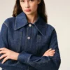 Blue Cotton Ami De Coeur Worker Overshirt Blue Cotton Ami De Coeur Worker Overshirt