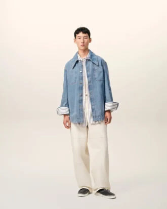 Blue Cotton Ami De Coeur Worker Overshirt