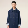 Blue Cotton Ami De Coeur Worker Overshirt Blue Cotton Ami De Coeur Worker Overshirt