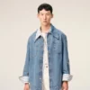 Blue Cotton Ami De Coeur Worker Overshirt