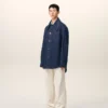 Blue Cotton Ami De Coeur Worker Overshirt Blue Cotton Ami De Coeur Worker Overshirt
