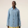 Blue Cotton Ami De Coeur Worker Overshirt