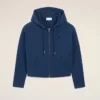 Blue Cotton Ami De Coeur Zipped Hoodie Blue Cotton Ami De Coeur Zipped Hoodie