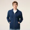 Blue Cotton Ami De Coeur Zipped Hoodie Blue Cotton Ami De Coeur Zipped Hoodie