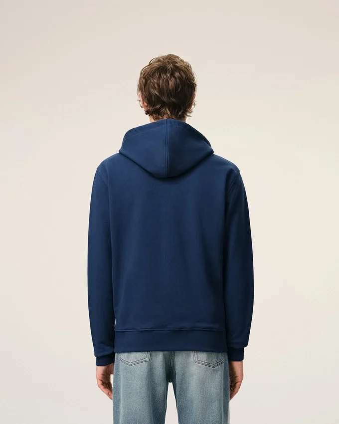 Blue Cotton Ami De Coeur Zipped Hoodie Blue Cotton Ami De Coeur Zipped Hoodie