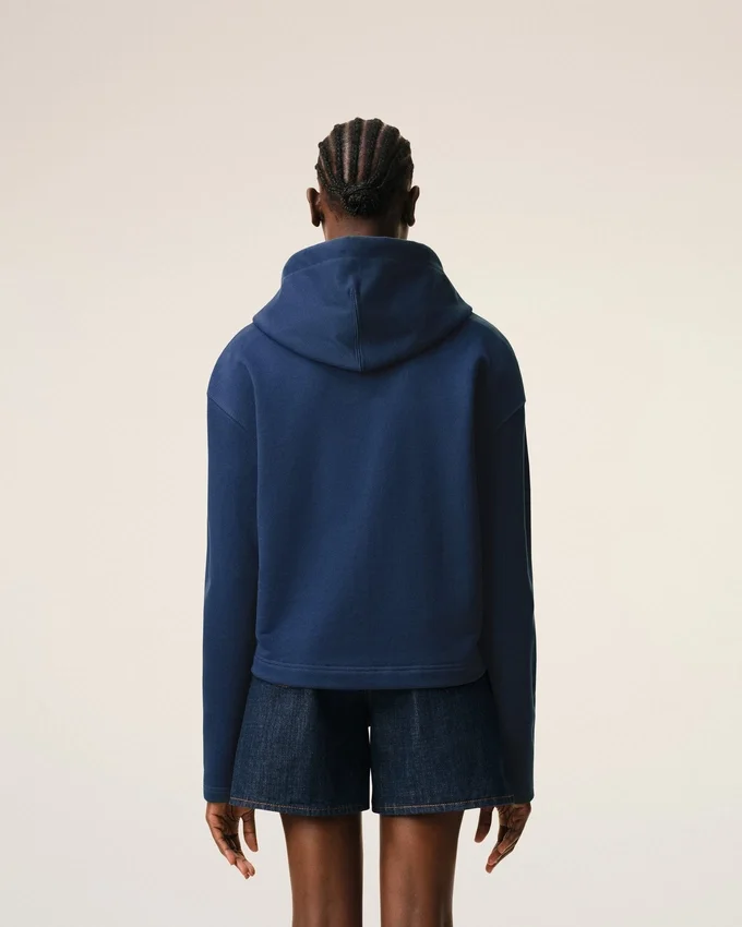 Blue Cotton Ami De Coeur Zipped Hoodie Blue Cotton Ami De Coeur Zipped Hoodie