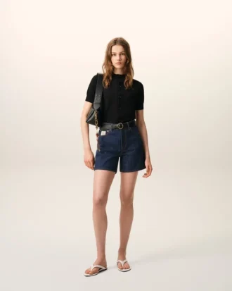 Blue Cotton Ami Paris Heritage Label Shorts