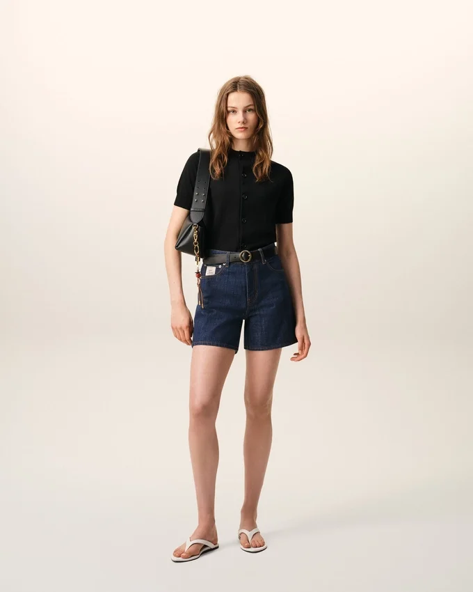 Blue Cotton Ami Paris Heritage Label Shorts Blue Cotton Ami Paris Heritage Label Shorts