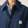 Blue Cotton Ami Paris Heritage Label Worker Jacket Blue Cotton Ami Paris Heritage Label Worker Jacket